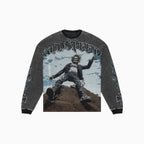 Sudadera térmica gris lavada estilo Rocker para hombre