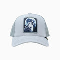 Casquette Trucker Gris Clair Loup Pleine Lune