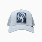 Casquette Trucker Gris Clair Loup Pleine Lune