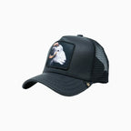 Goat Black Leather Trucker Hat