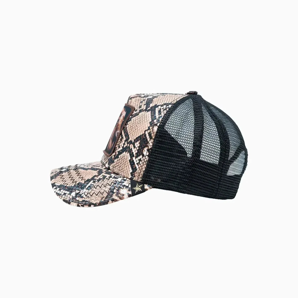 Goat Brown Leather Trucker Hat