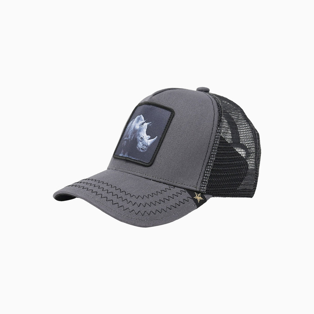 La casquette de camionneur en maille « Rhinocéros de charbon »