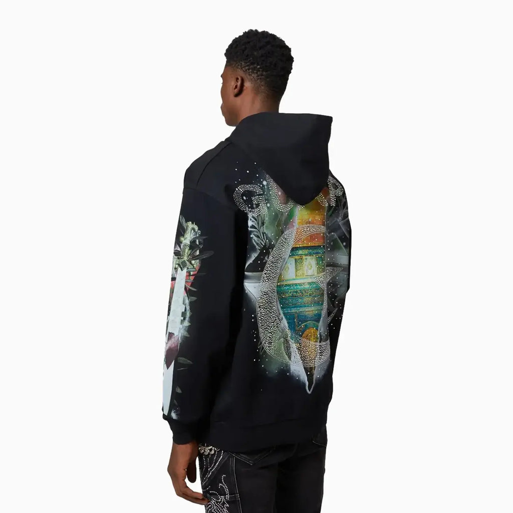 Hoodie noir "Free Palestine" pour hommes