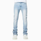Pantalones de mezclilla adornados con cruces para hombre