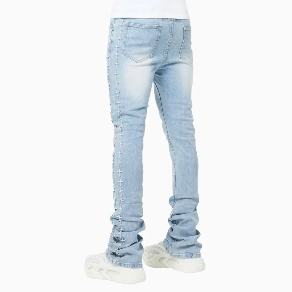 Men's Crosses Embellished Denim Pant