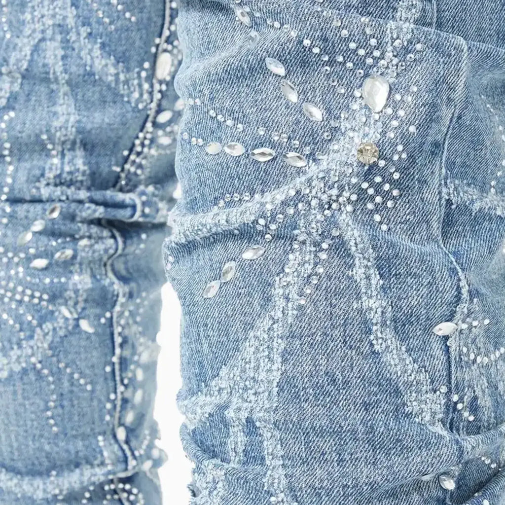 Pantalon en denim Spider bleu acier pour homme