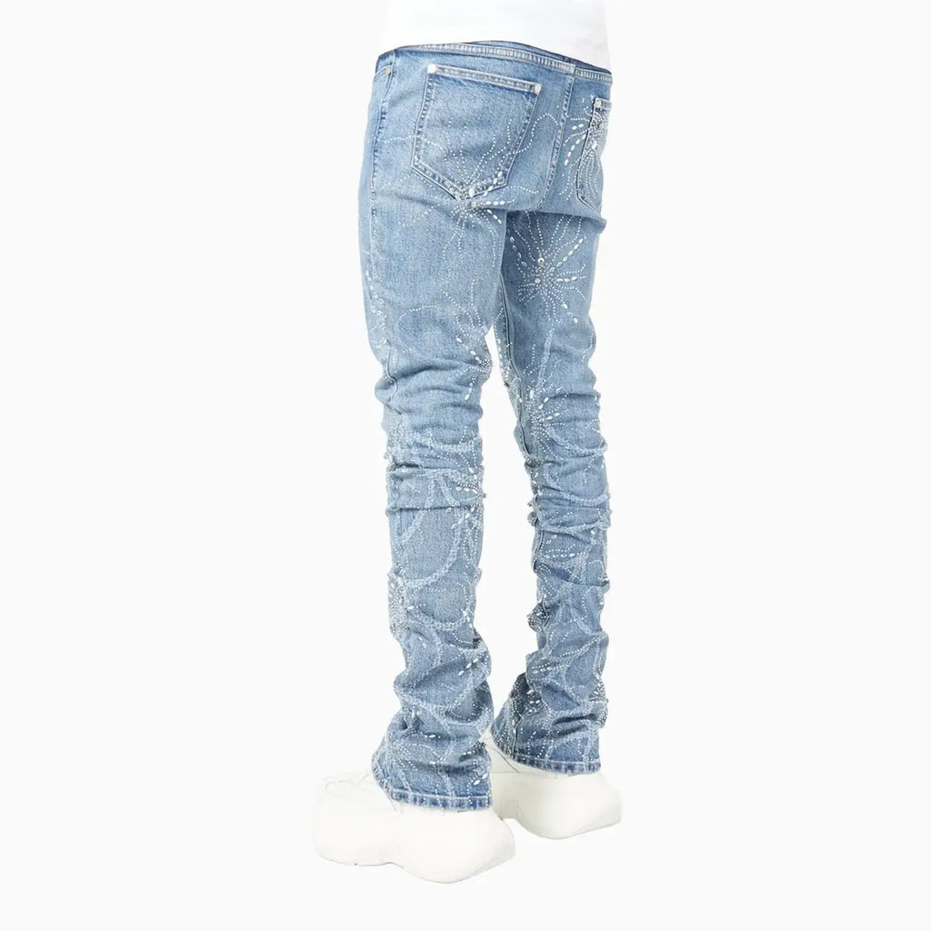 Pantalon en denim Spider bleu acier pour homme