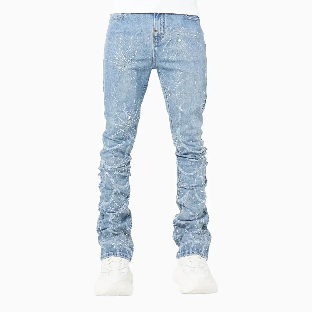 Pantalon en denim Spider bleu acier pour homme
