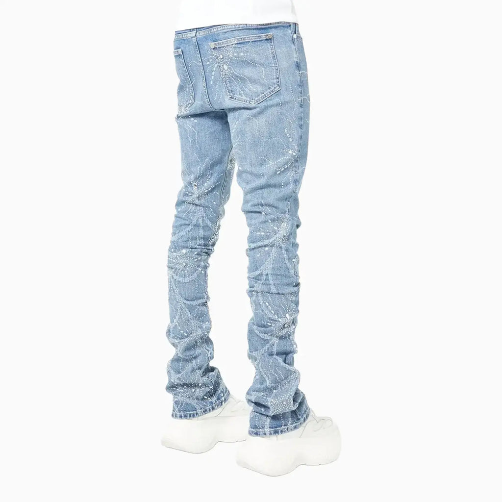 Pantalon en denim Spider bleu acier pour homme