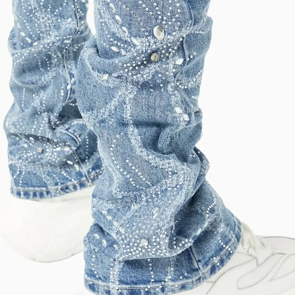 Pantalon en denim Spider bleu acier pour homme