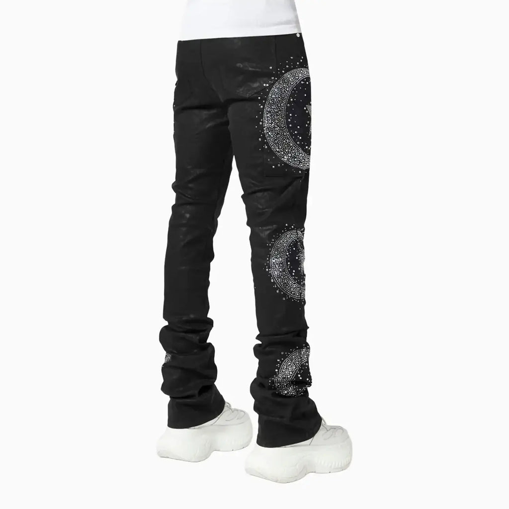 Pantalón vaquero de caligrafía encerado para hombre