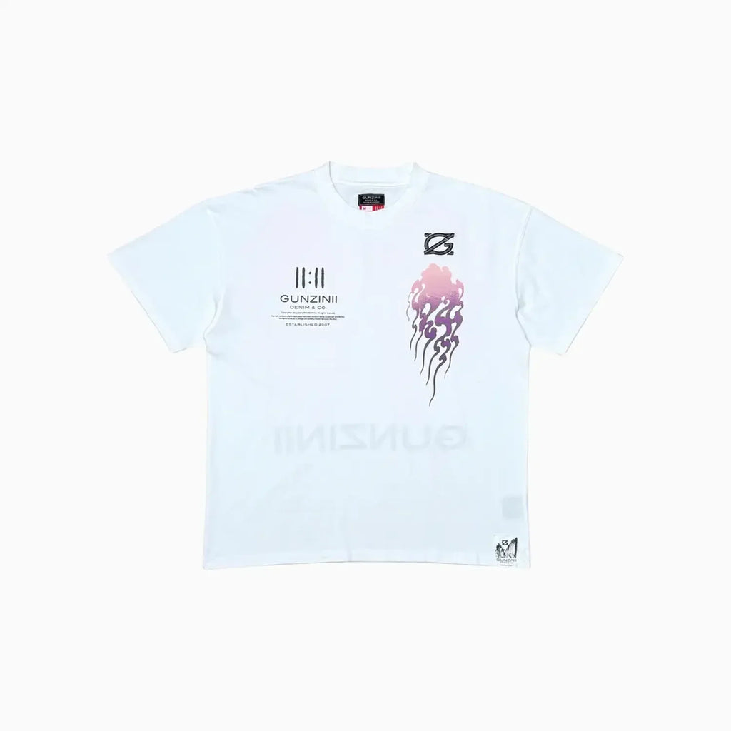 T-shirt teint en pièce effet flammé pour homme