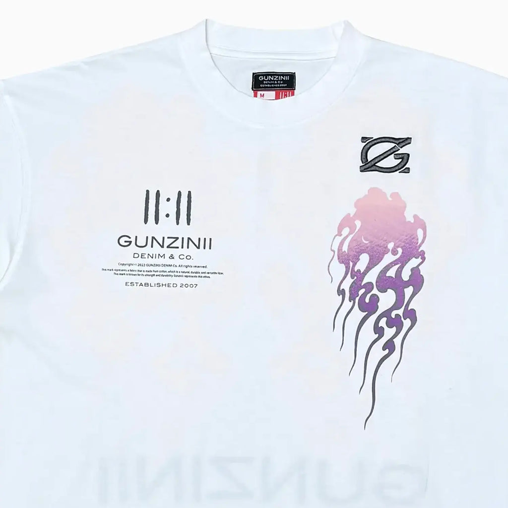 T-shirt teint en pièce effet flammé pour homme