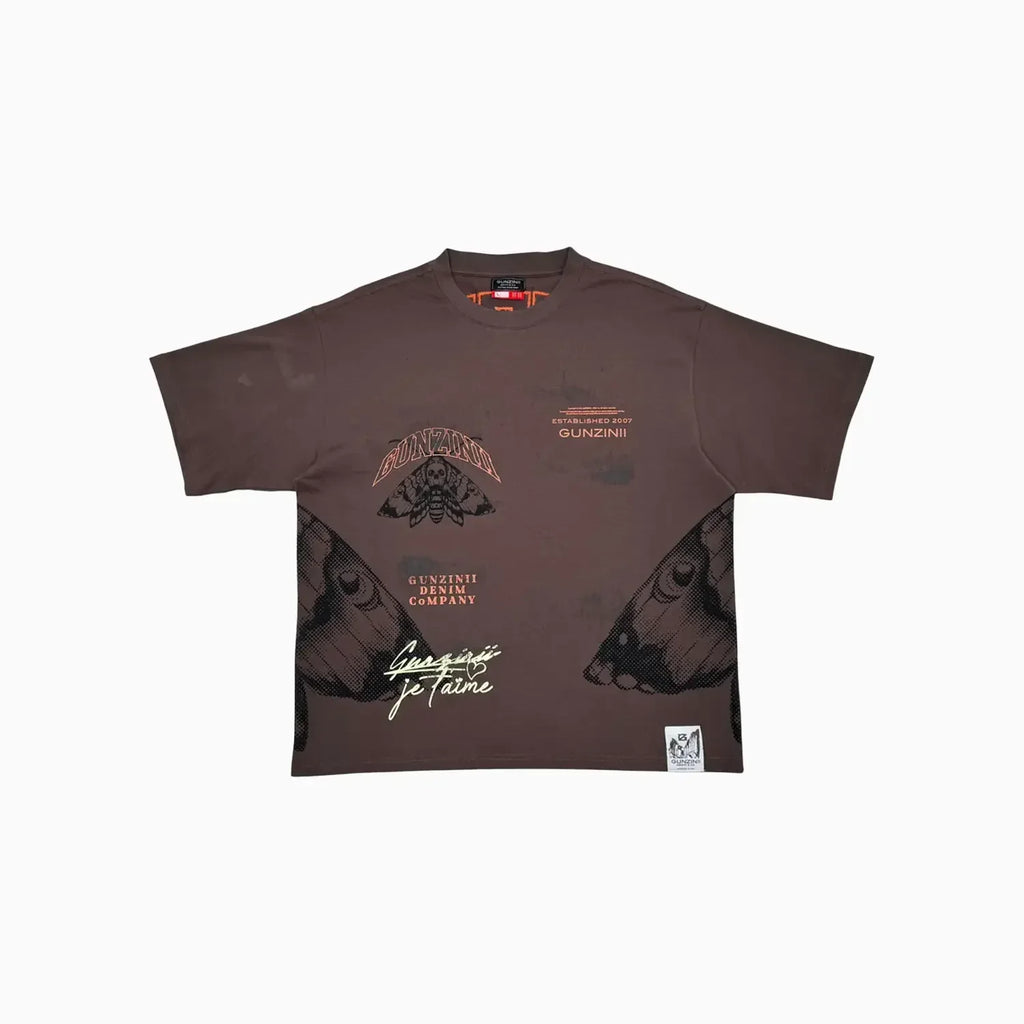 T-shirt oversize streetwear à imprimé graphique de papillon de nuit pour homme