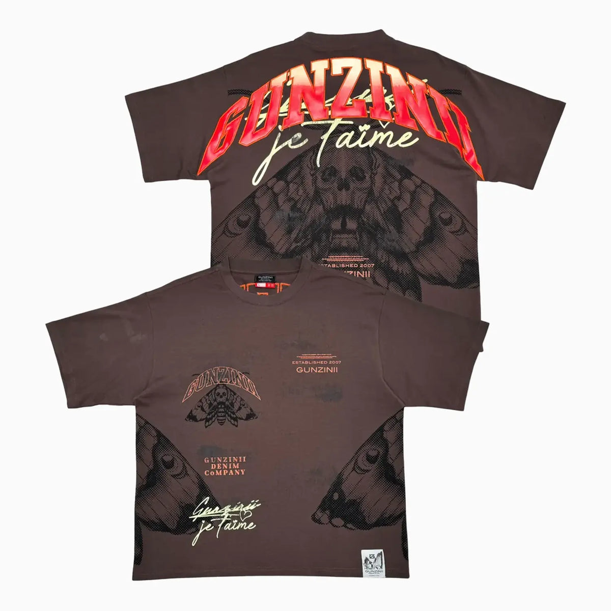 Men's Graphic Moth Print Oversized Streetwear T-Shirt