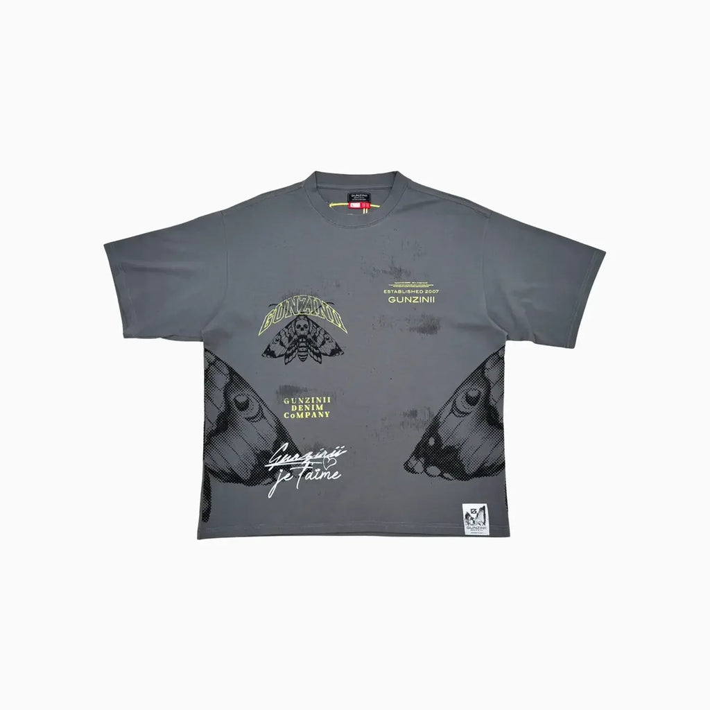 T-shirt oversize streetwear à imprimé graphique de papillon de nuit pour homme