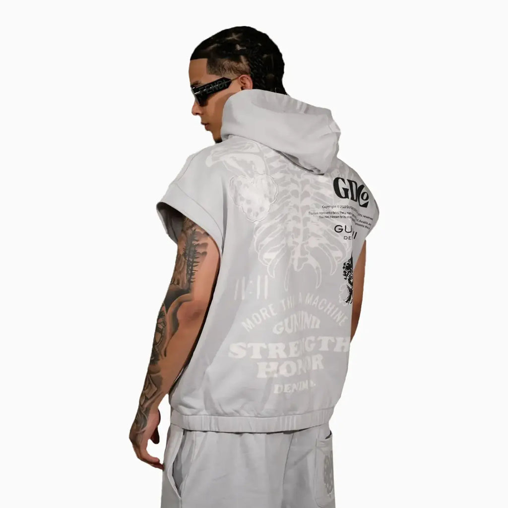 Conjunto de sudadera sin mangas y pantalones cortos para hombre