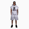 Conjunto de sudadera sin mangas y pantalones cortos para hombre