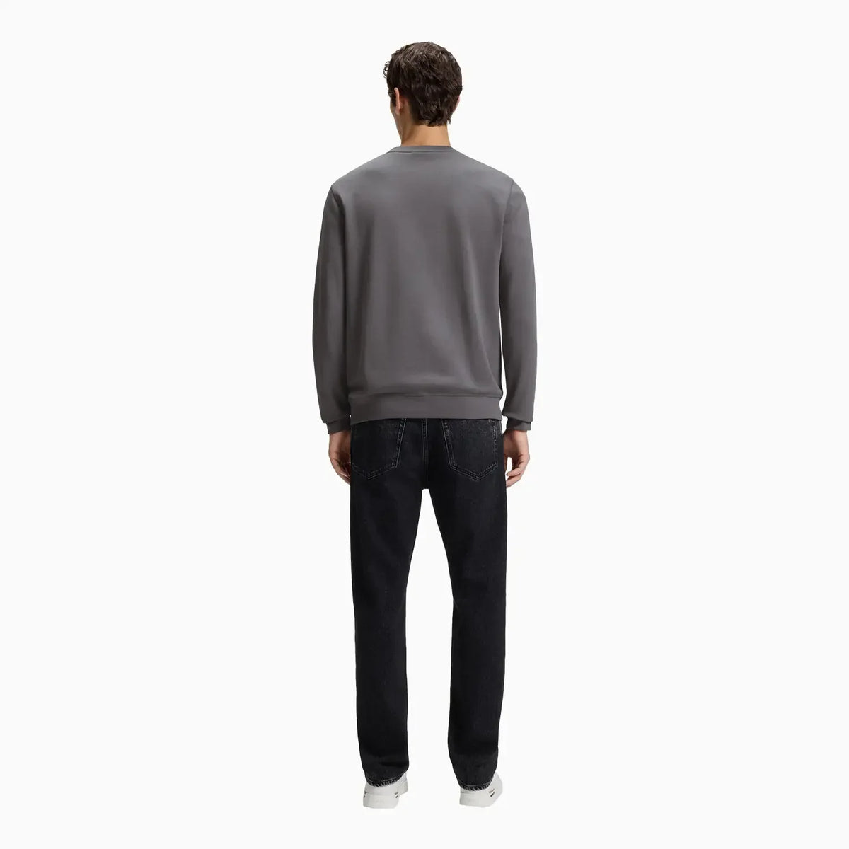 Men's Cotton Terry Sweatshirt with Logo Patch