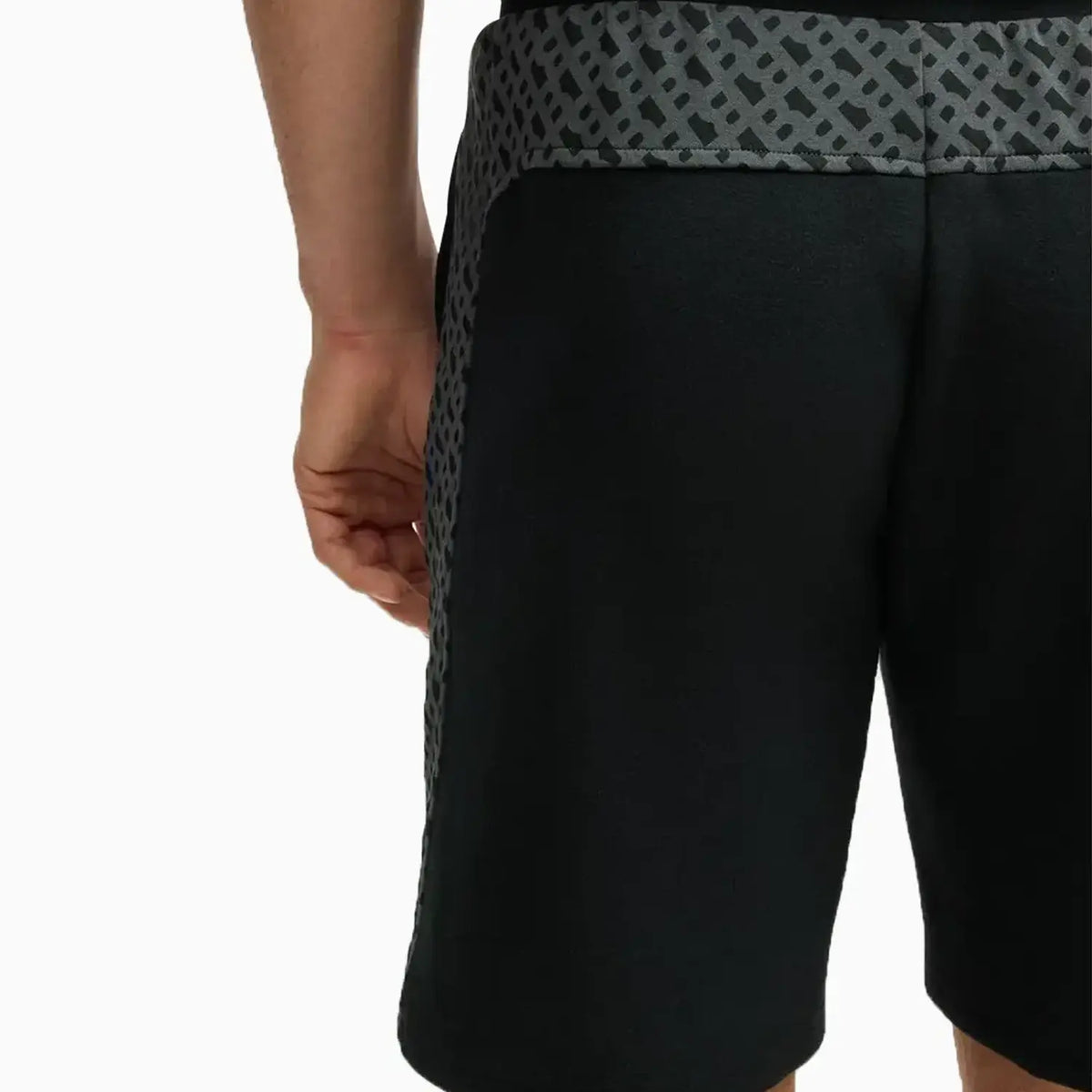 Pantalones cortos de hombre con paneles con el patrón del monograma