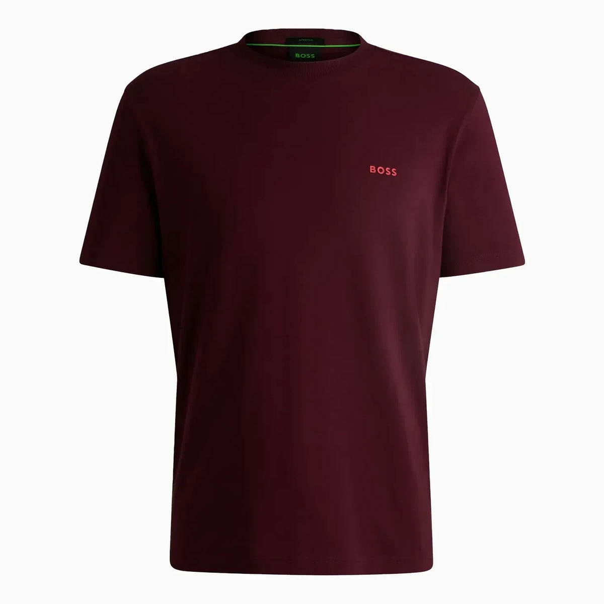 Camiseta de hombre de algodón elástico de corte regular con logo en contraste