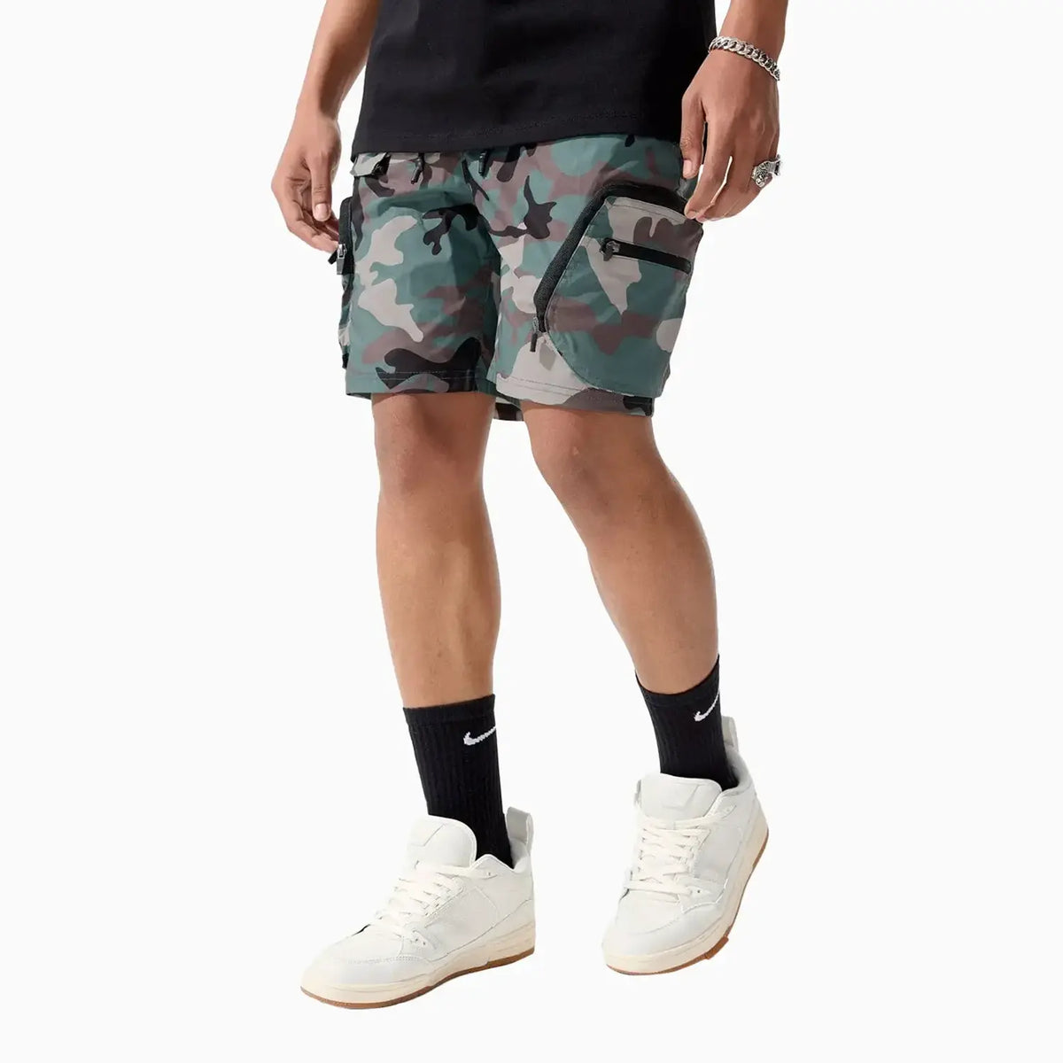 Pantalones cortos cargo de altura para hombre