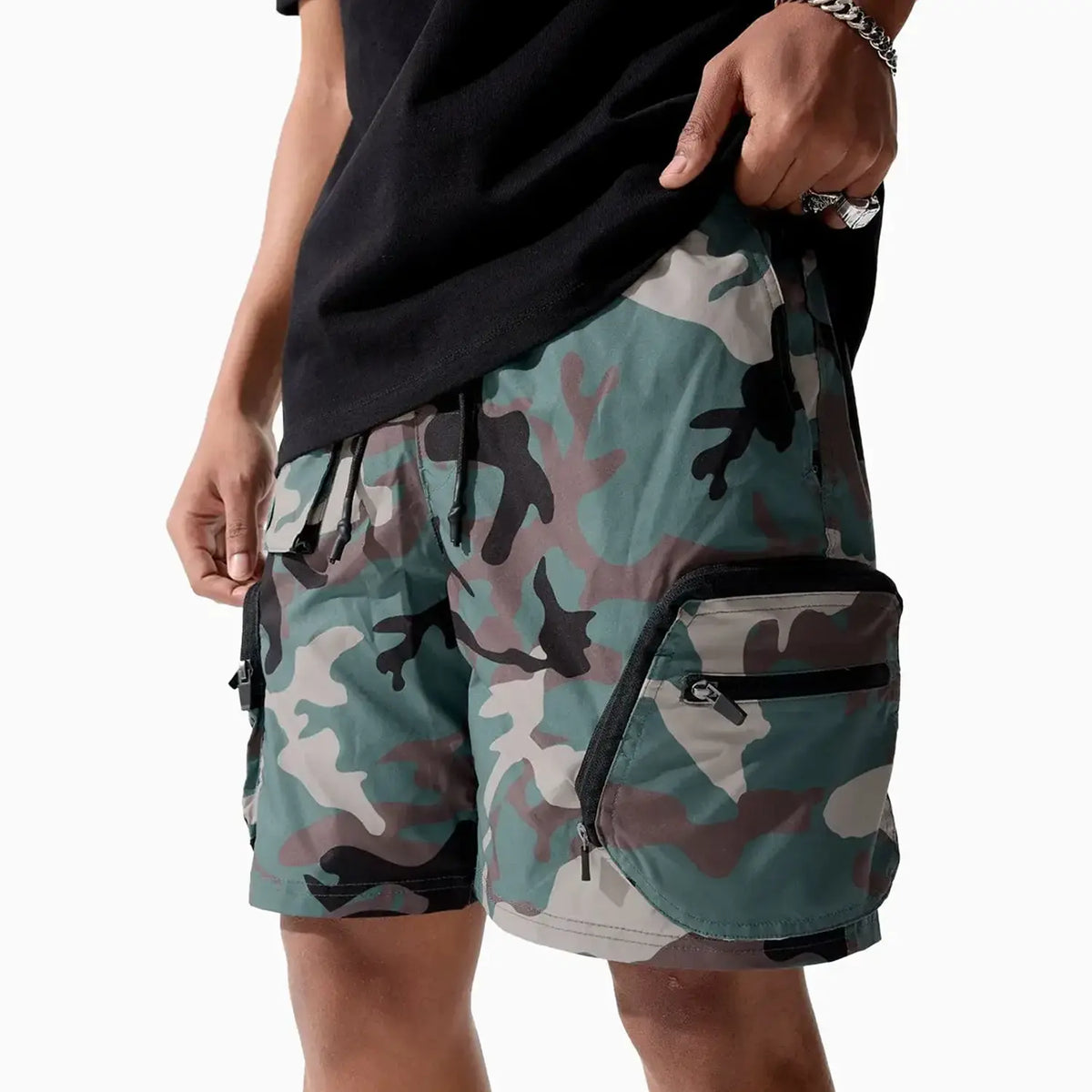 Pantalones cortos cargo de altura para hombre