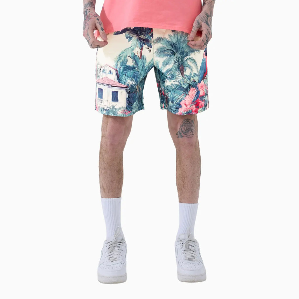 Conjunto de camiseta y shorts Paradise Palms para hombre