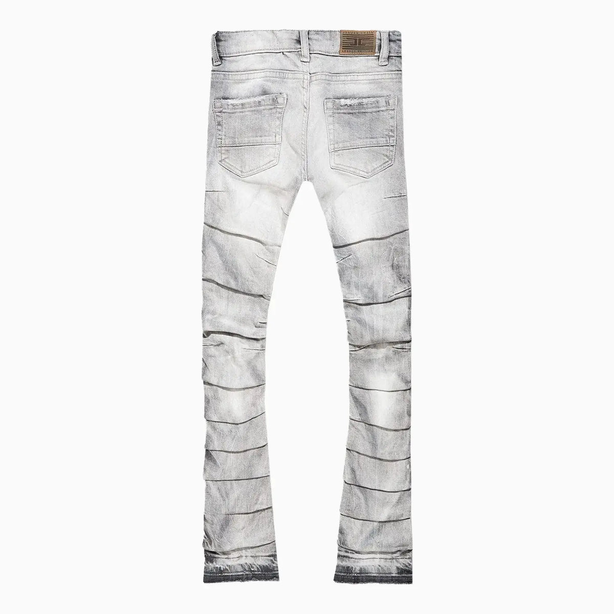 Pantalón Jeans Deshilachado para Hombre con Pliegues en Costura Lateral