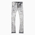 Pantalón Jeans Deshilachado para Hombre con Pliegues en Costura Lateral