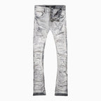 Pantalón Jeans Deshilachado para Hombre con Pliegues en Costura Lateral