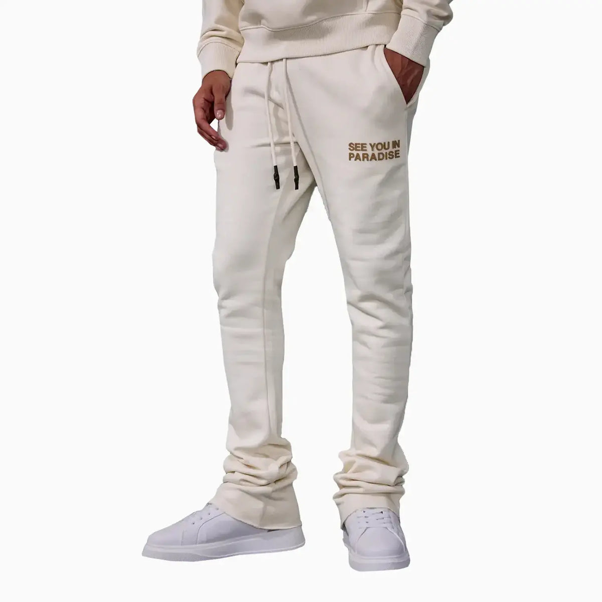 Conjunto de sudadera y pantalón de chándal de felpa SYIP para hombre