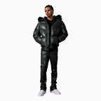 Chaqueta de plumón de PU con relieve SYIP para hombre