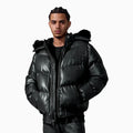 Chaqueta de plumón de PU con relieve SYIP para hombre