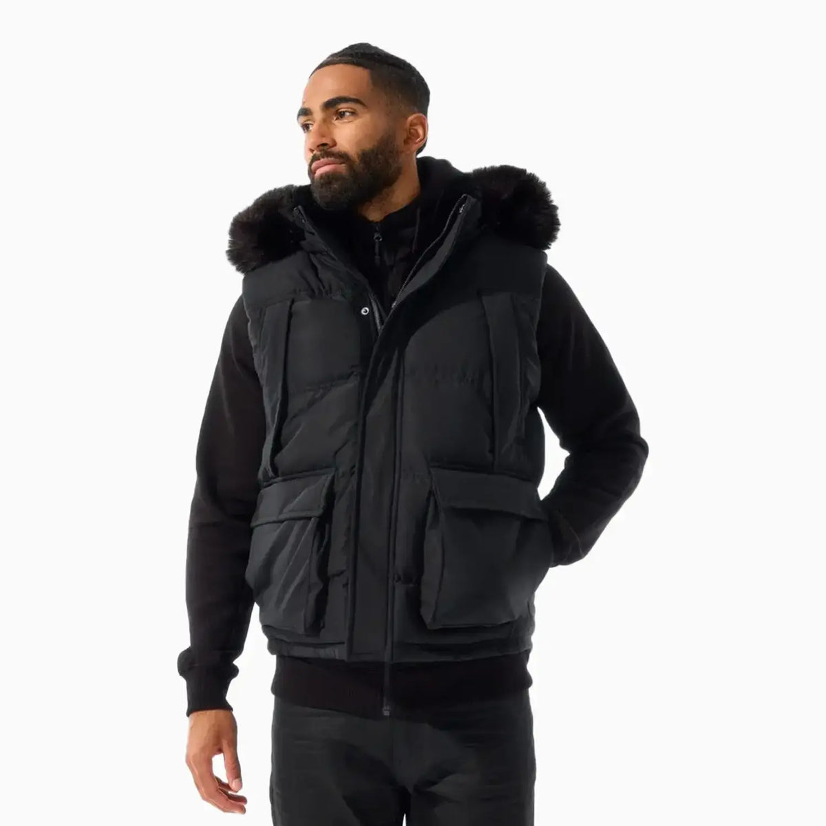 Men's Yukon Fur Lined Puffer Vest