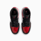 Jordan 1 Mid SE Enfant « Patent Bred Toe » pointure collège