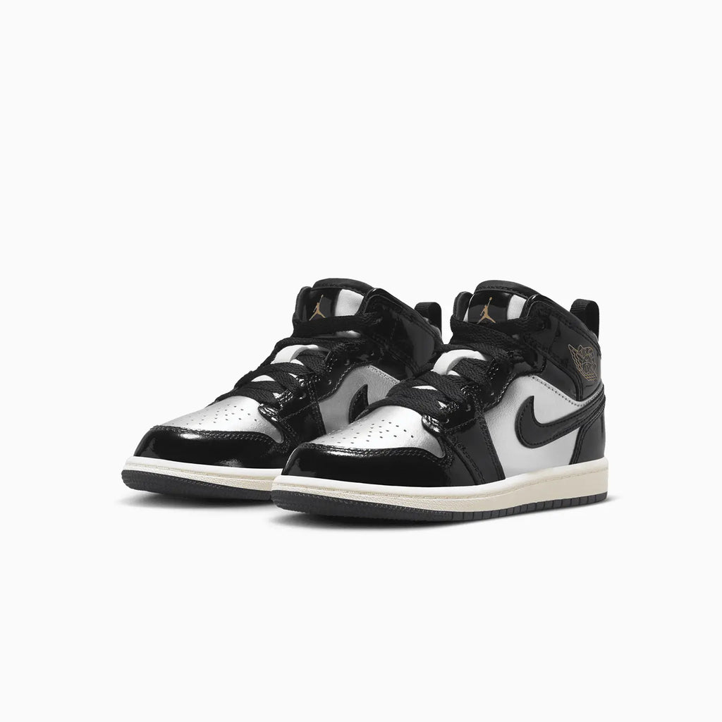 Jordan Enfant 1 Mid SE 'Black Metallic Silver' pour Jeune Enfant