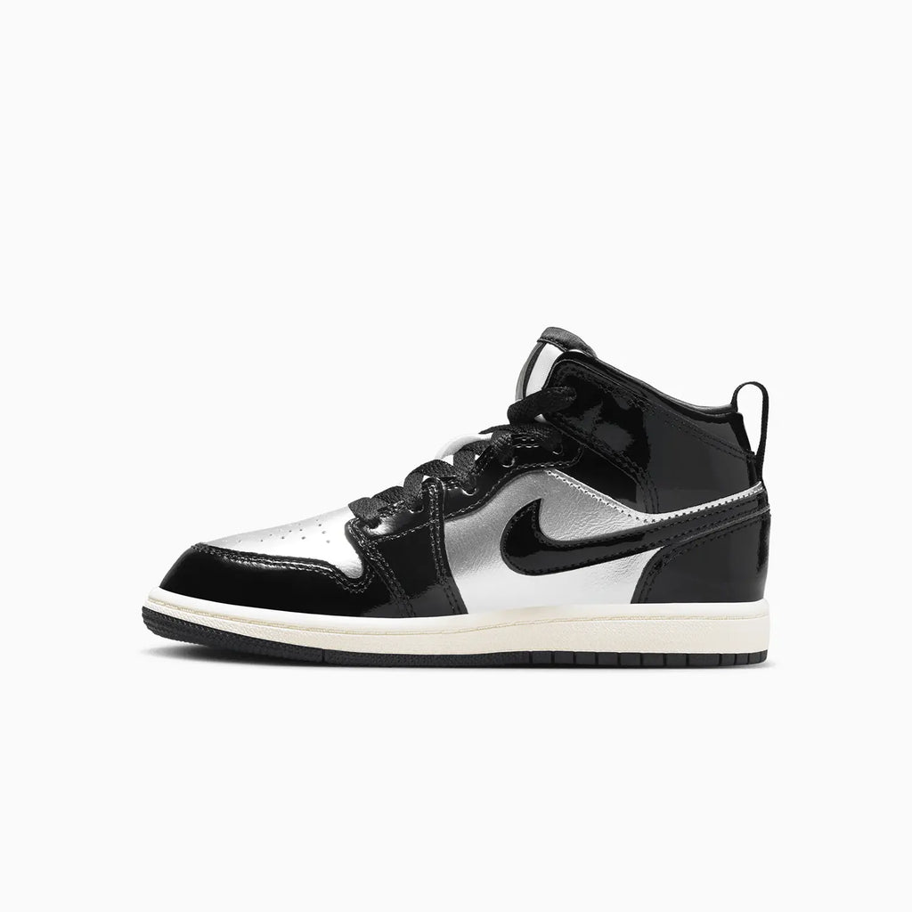 Jordan Enfant 1 Mid SE 'Black Metallic Silver' pour Jeune Enfant