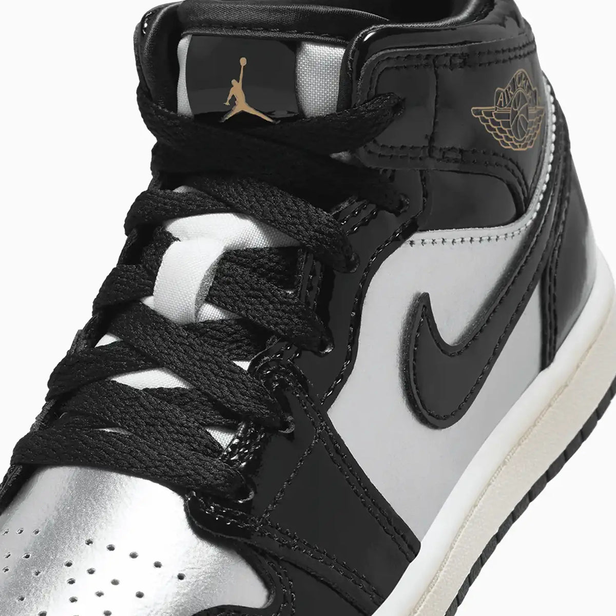 Jordan Enfant 1 Mid SE 'Black Metallic Silver' pour Jeune Enfant