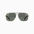 Lunettes de soleil pour homme Gucci en ruthénium brillant avec métal noir