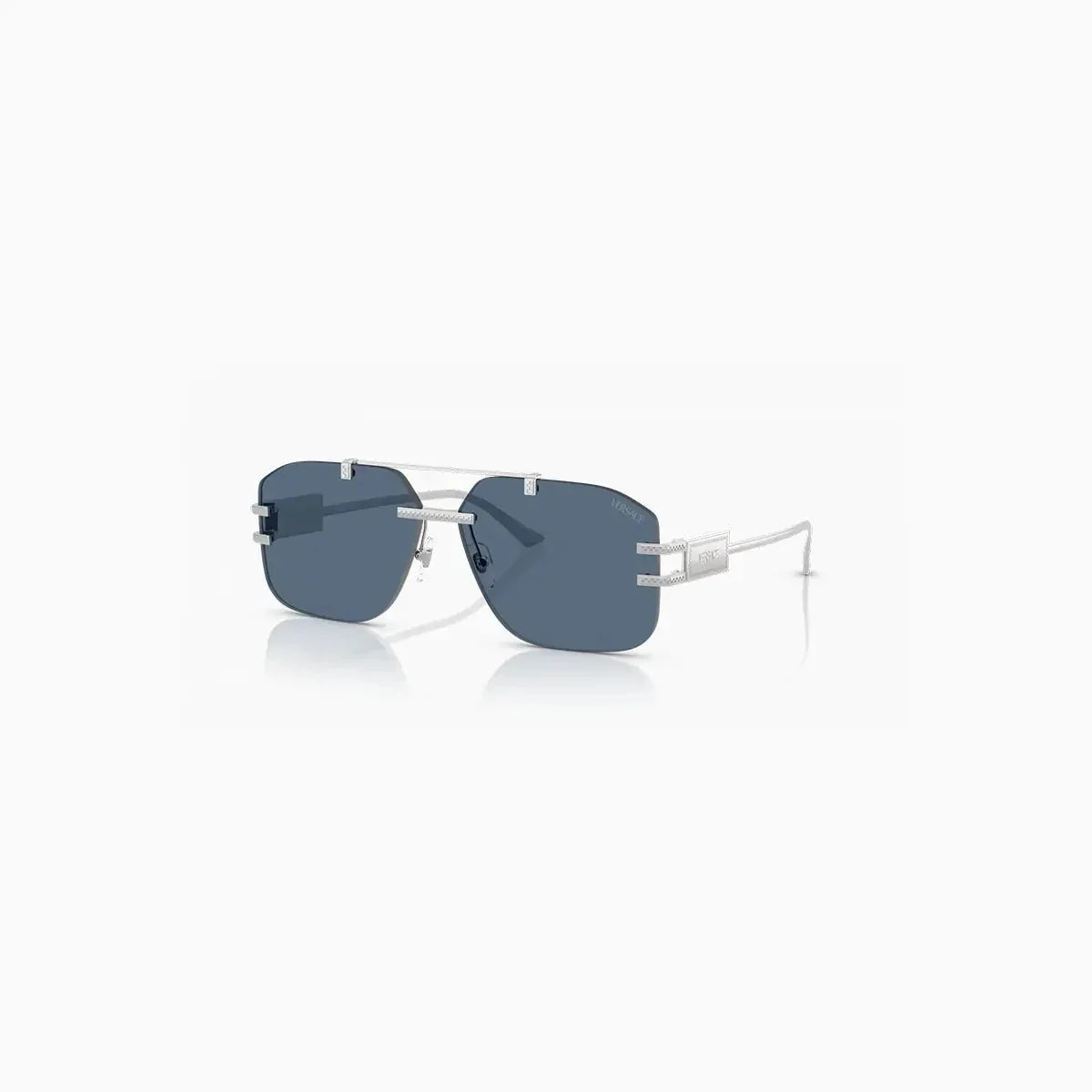 Men's Varsace Metal Silver Blue Sunglasses
