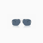 Lunettes de soleil pour homme Versace en métal argenté et bleu