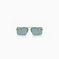 Lunettes de soleil Versace homme dorées et bleues