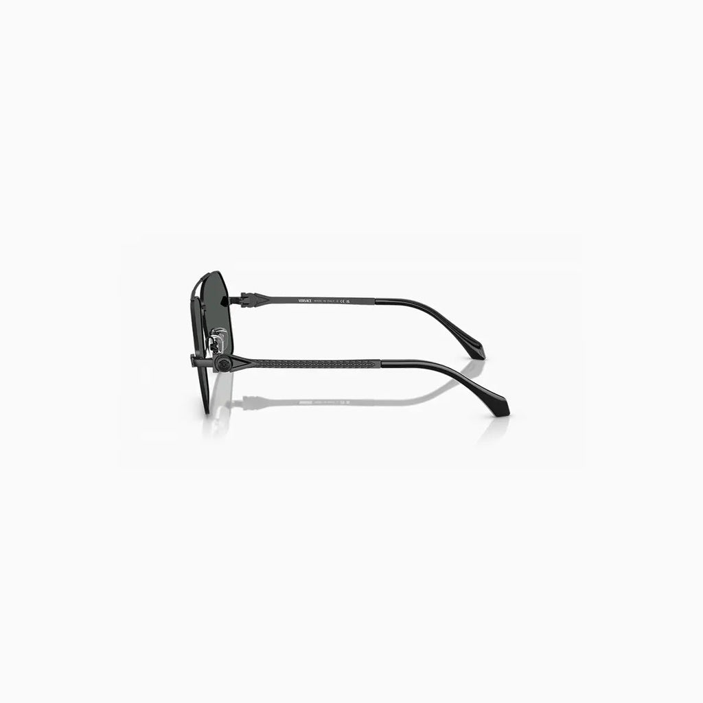 Lunettes de soleil Versace noires en métal pour homme