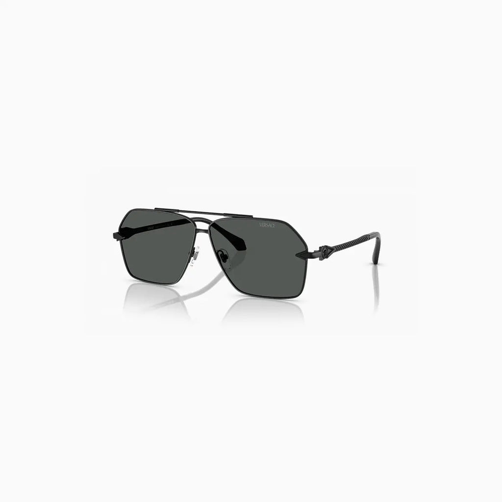 Lunettes de soleil Versace noires en métal pour homme