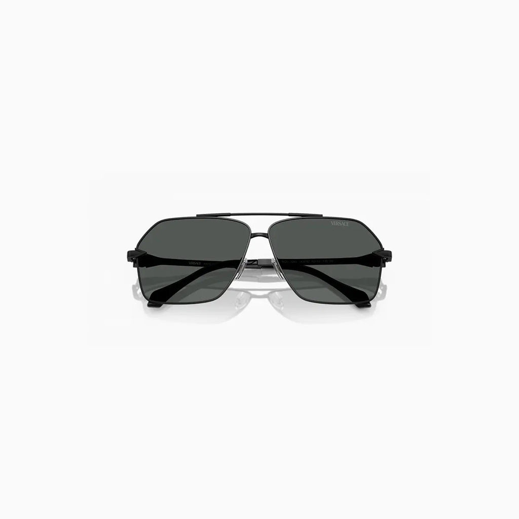 Lunettes de soleil Versace noires en métal pour homme