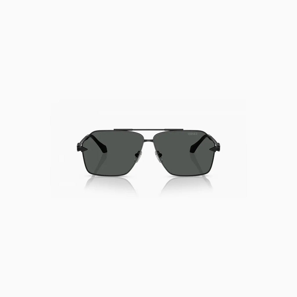 Lunettes de soleil Versace noires en métal pour homme
