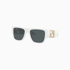Lunettes de soleil Versace blanches et gris foncé pour homme