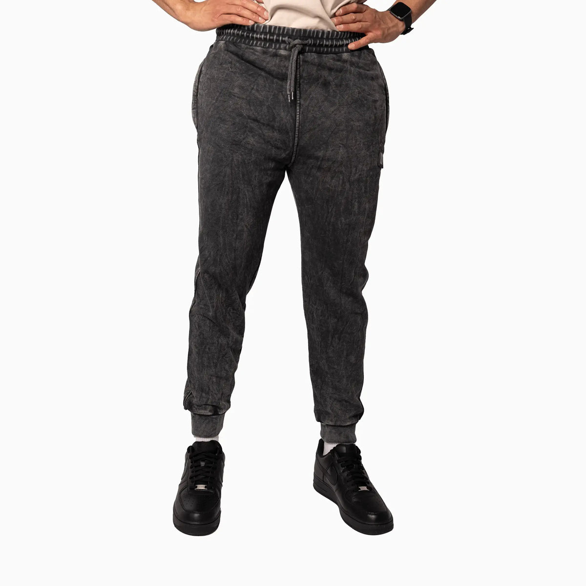 Men's Sportswear Washed Black Sweat Pant