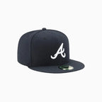 Casquette ajustée 59FIFTY de la collection authentique Road des Braves d'Atlanta MLB